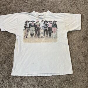 Vtg 1986 Bob Wade‎ Cowgirls Tee T shirt Mens Large L White Men Cant Jump Movie